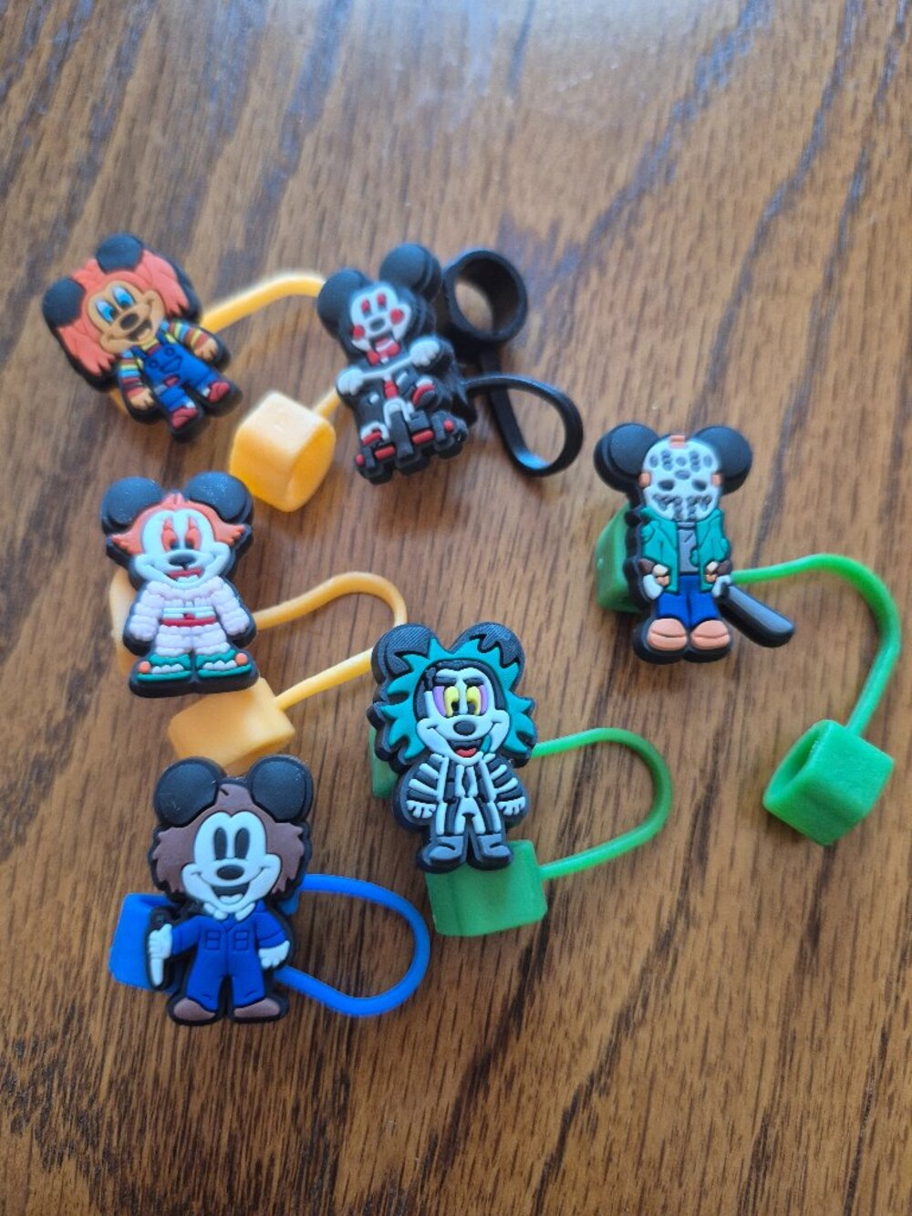 Set of 6 mickey straw toppers
